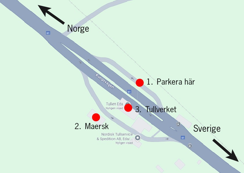 Karta över tullen i Charlottenberg